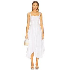 Understated Leather Honey Moon Dress in White Maxi